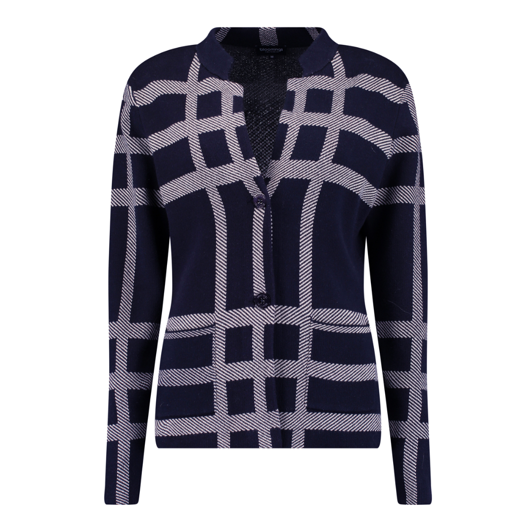 Knitted blazer check jacquard BLOOMINGS