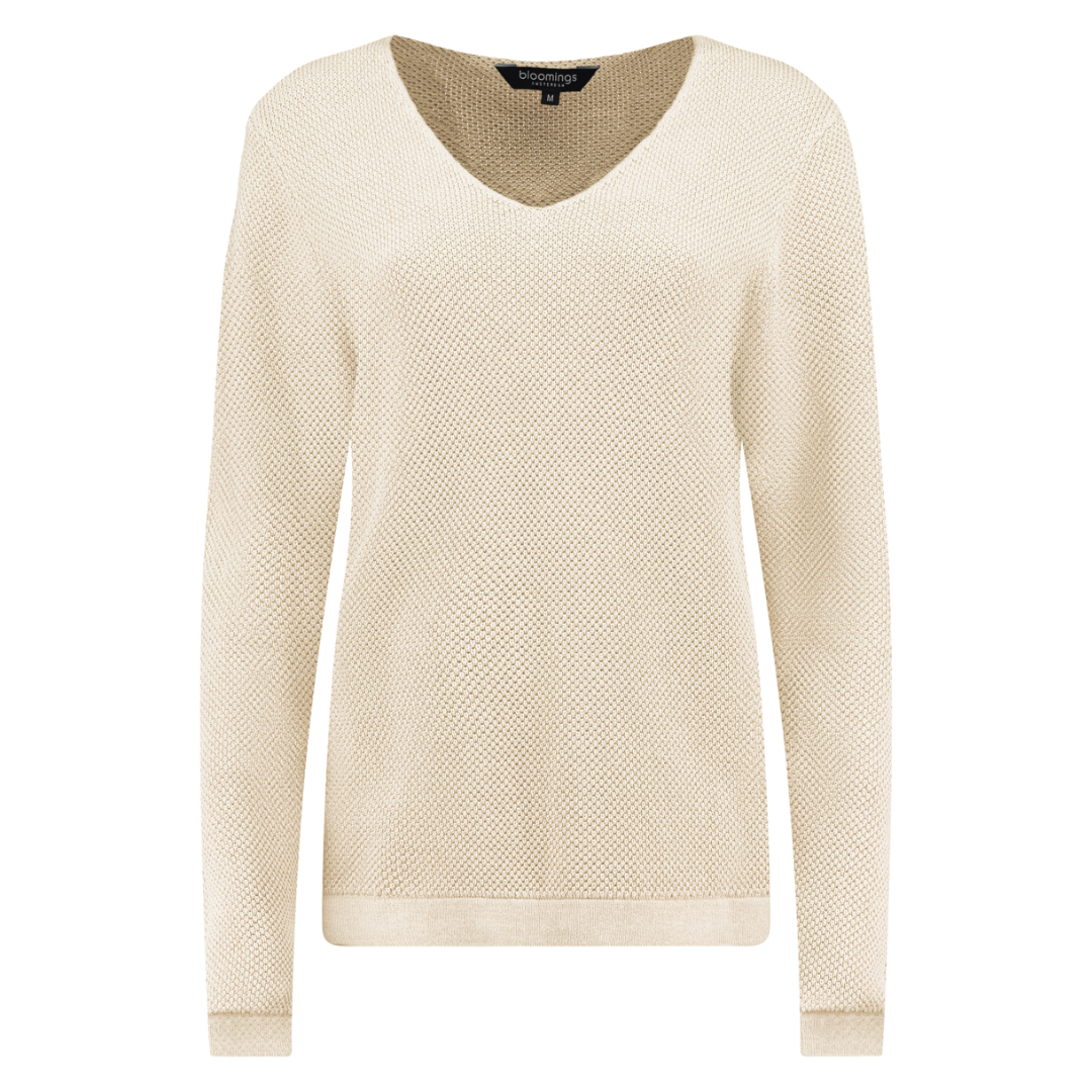 V neck pullover fancy knit BLOOMINGS
